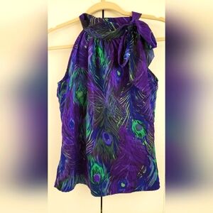 Lavender peacock feather Sleeveless Summer Top